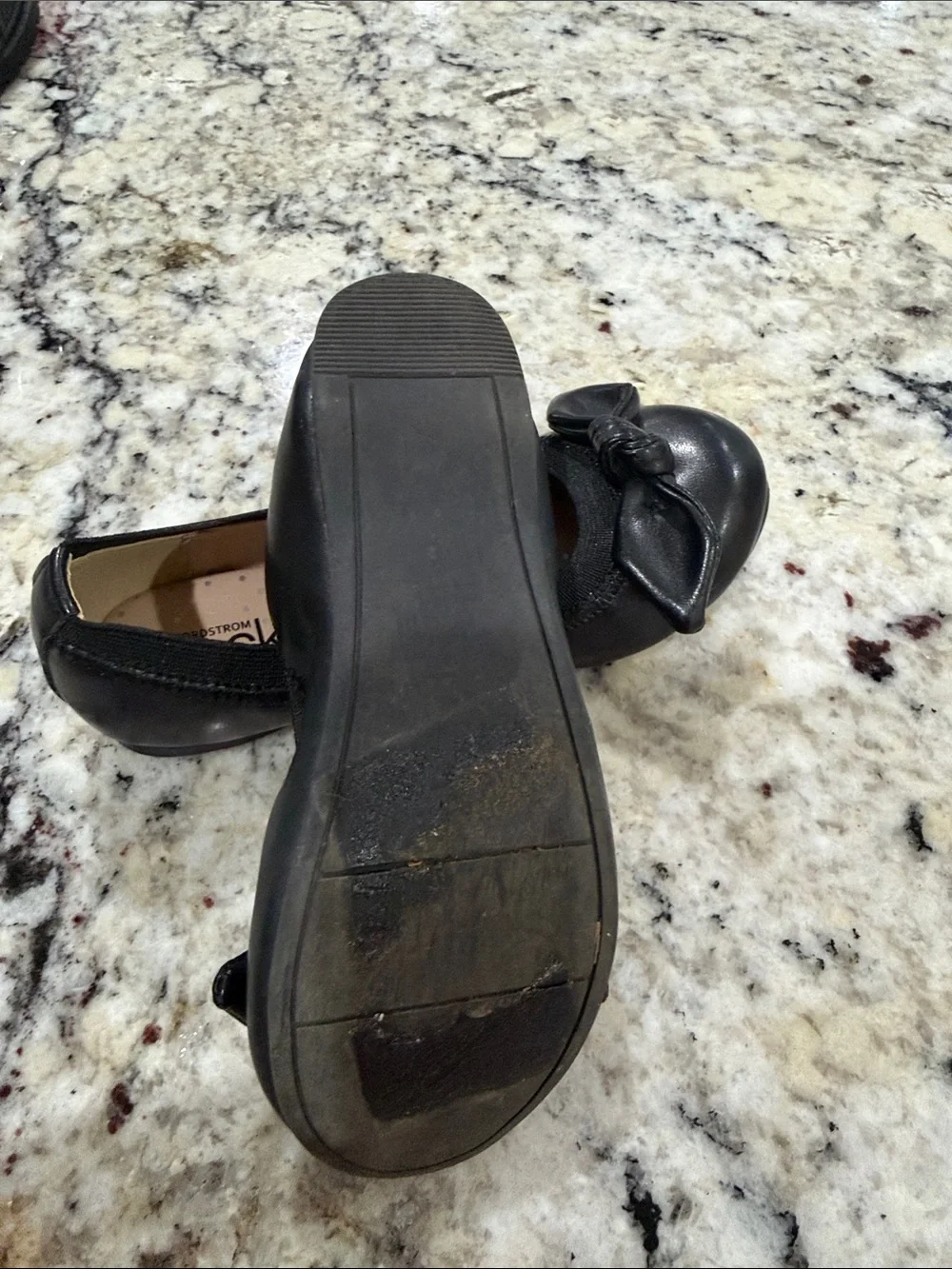 Girls' Sz11 Black Bow Ballet Flats - Nordstrom Rack